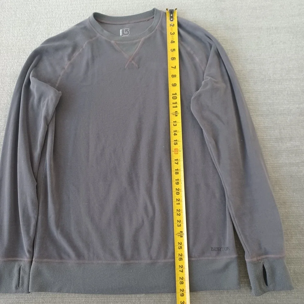 Burton Dryride Baselayer Sweater Men M Gray Crewneck Stretch Snowboarding Skiing